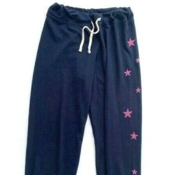 Sundry Jogger Star Sweatpants Midnight Blue / Rose - Picture 3 of 4